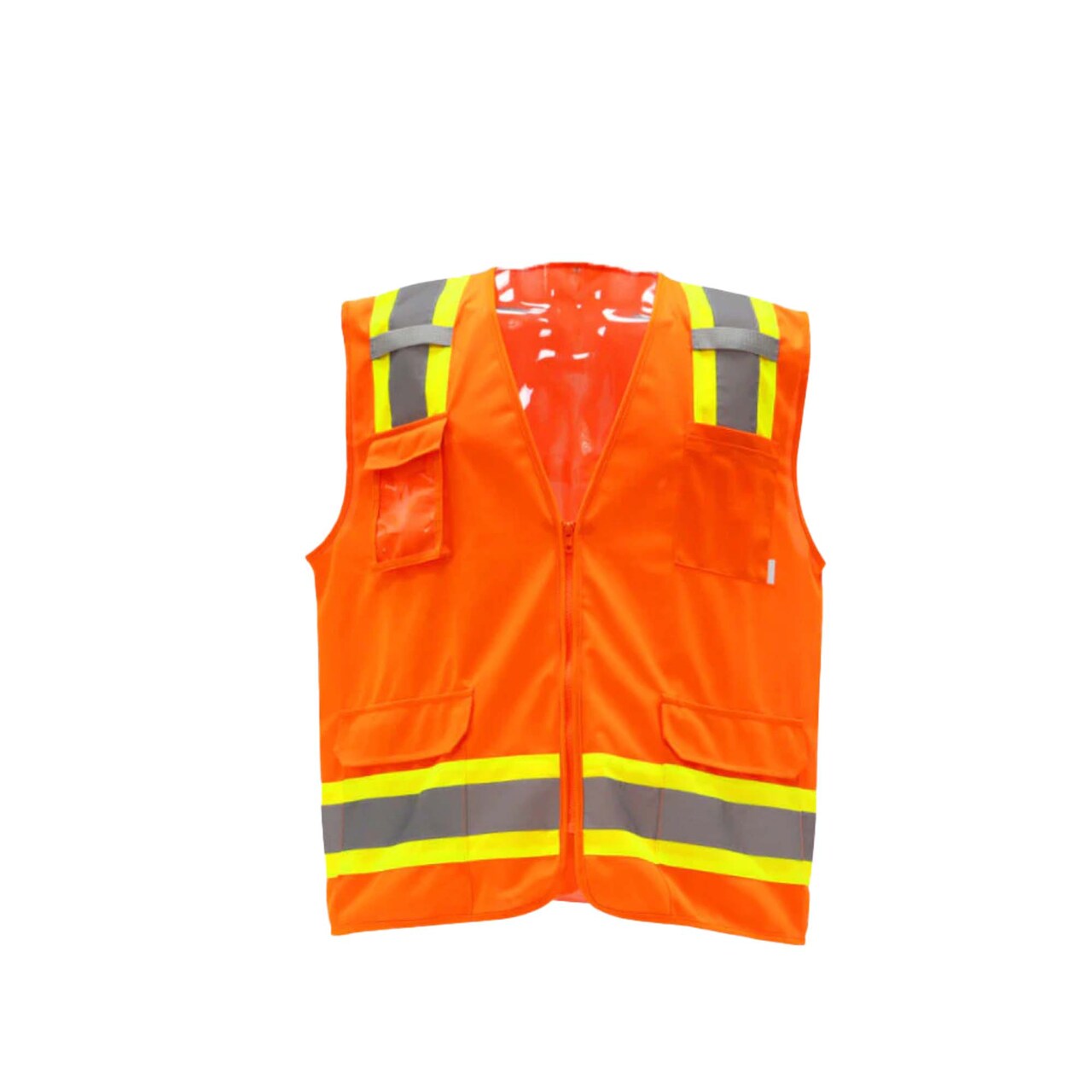 High Visibility Safety Vests Reflective Zipper Front with Pockets Work Gear